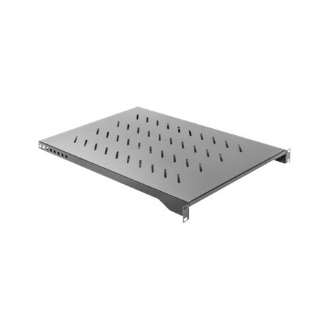 Lanberg 19" fixed shelf 1U/483x700mm max load capacity up to 15kg, black | Lanberg