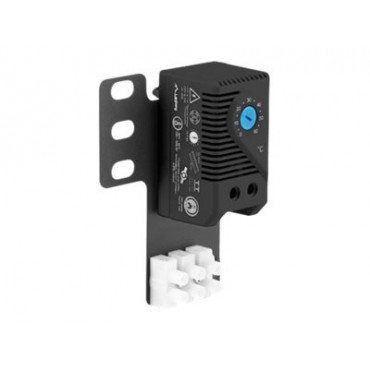 Lanberg Closed-loop thermostat 10A for rack cabinets with 19" ear and terminal block, black | Lanberg