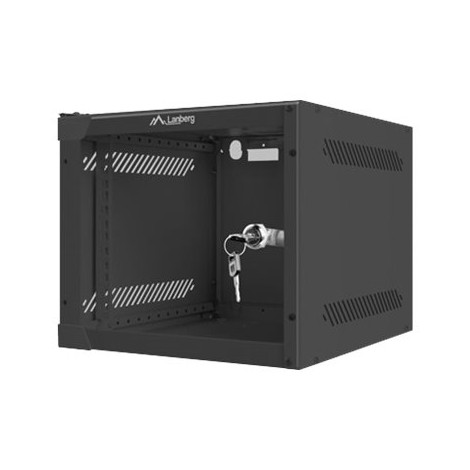 Lanberg Rack cabinet 10" wall-mount 4U/280x310 (flat pack) with glass door, black | Lanberg