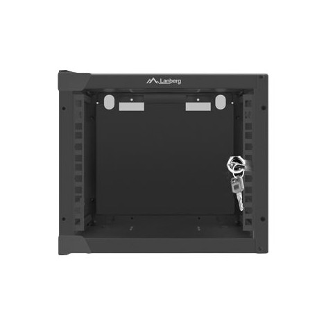 Lanberg Rack cabinet 10" wall-mount 4U/280x310 (flat pack) with glass door, black | Lanberg