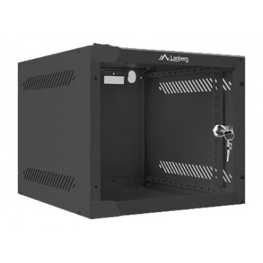 Lanberg Rack cabinet 10" wall-mount 4U/280x310 (flat pack) with glass door, black | Lanberg