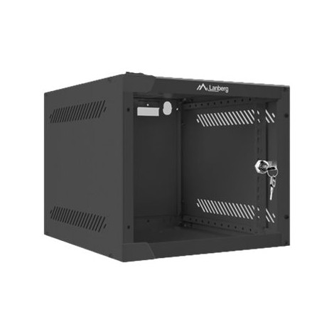 Lanberg Rack cabinet 10" wall-mount 4U/280x310 (flat pack) with glass door, black | Lanberg