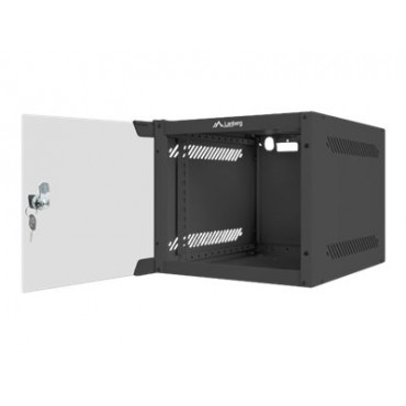 Lanberg Rack cabinet 10" wall-mount 4U/280x310 (flat pack) with glass door, black | Lanberg