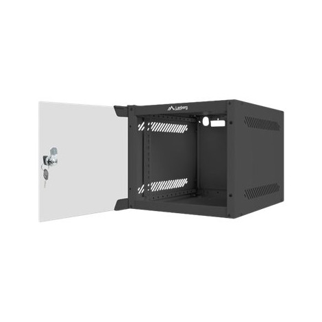 Lanberg Rack cabinet 10" wall-mount 4U/280x310 (flat pack) with glass door, black | Lanberg
