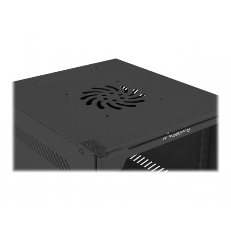 Lanberg Rack cabinet 10" wall-mount 4U/280x310 (flat pack) with glass door, black | Lanberg