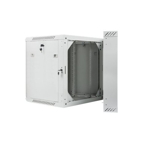 Lanberg Rack cabinet 19" double-section wall-mount 12U/600x600 (flat pack), grey | Lanberg