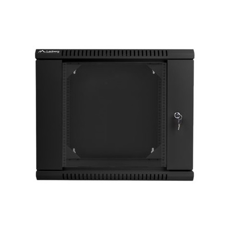 Lanberg Rack cabinet 19" double-section wall-mount 9U/600x600 (flat pack), black | Lanberg