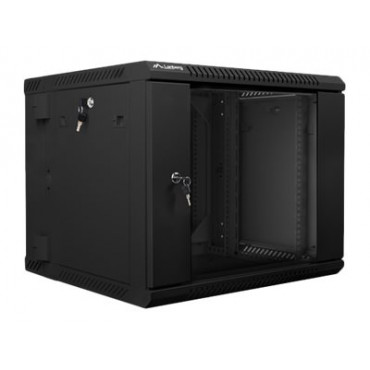 Lanberg Rack cabinet 19" double-section wall-mount 9U/600x600 (flat pack), black | Lanberg