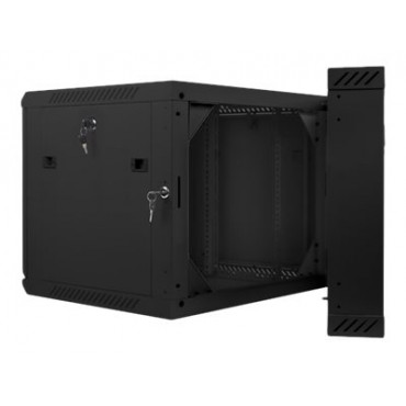 Lanberg Rack cabinet 19" double-section wall-mount 9U/600x600 (flat pack), black | Lanberg