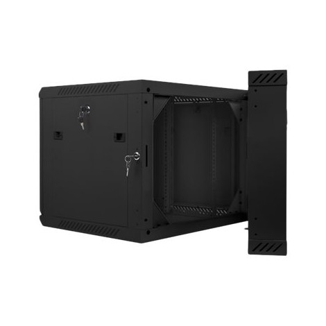 Lanberg Rack cabinet 19" double-section wall-mount 9U/600x600 (flat pack), black | Lanberg