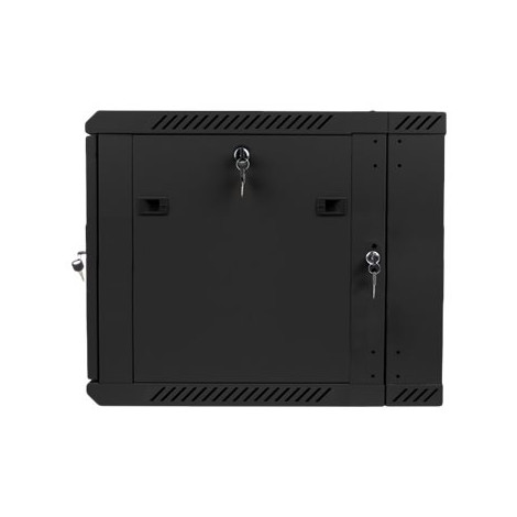 Lanberg Rack cabinet 19" double-section wall-mount 9U/600x600 (flat pack), black | Lanberg