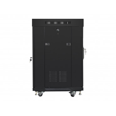 Lanberg Rack cabinet 19" free-standing 15U/600x600 (flat pack) with glass door lCD V2, black | Lanberg