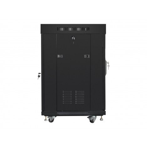 Lanberg Rack cabinet 19" free-standing 15U/600x600 (flat pack) with glass door lCD V2, black | Lanberg