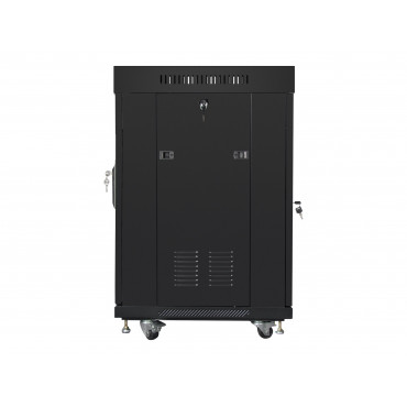 Lanberg Rack cabinet 19" free-standing 15U/600x600 (flat pack) with glass door lCD V2, black | Lanberg