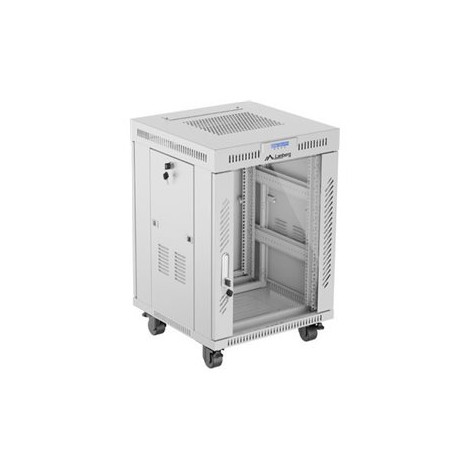 Lanberg Rack cabinet 19" free-standing 15U/600x600 (flat pack) with glass door ICD V2, grey | Lanberg