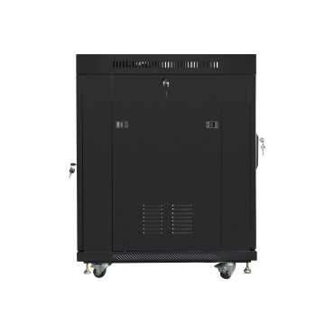 Lanberg Rack cabinet 19" free-standing 15U/600x800 (flat pack) with glass door lCD V2, black | Lanberg