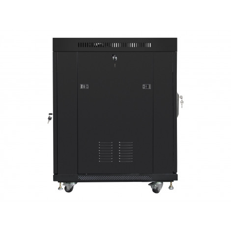 Lanberg Rack cabinet 19" free-standing 15U/600x800 (flat pack) with glass door lCD V2, black | Lanberg
