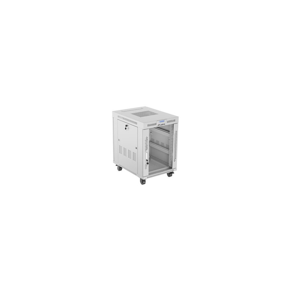 Lanberg Rack cabinet 19" free-standing 15U/600x800 (flat pack) with glass door lCD V2, grey | Lanberg
