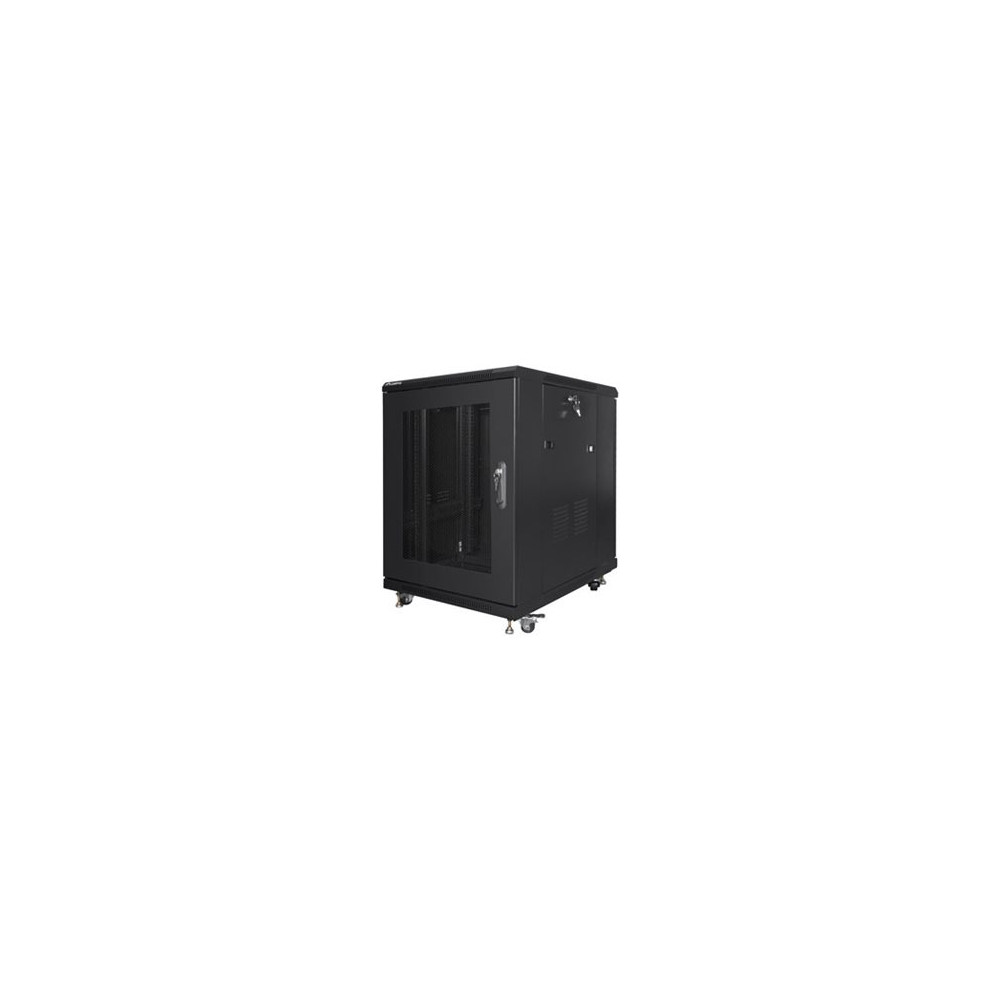 Lanberg Rack cabinet 19" free-standing 15U/600x800 (flat pack) with mesh door, black | Lanberg