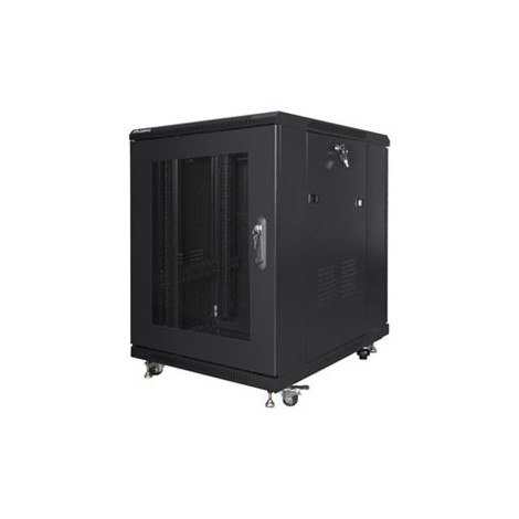 Lanberg Rack cabinet 19" free-standing 15U/600x800 (flat pack) with mesh door, black | Lanberg