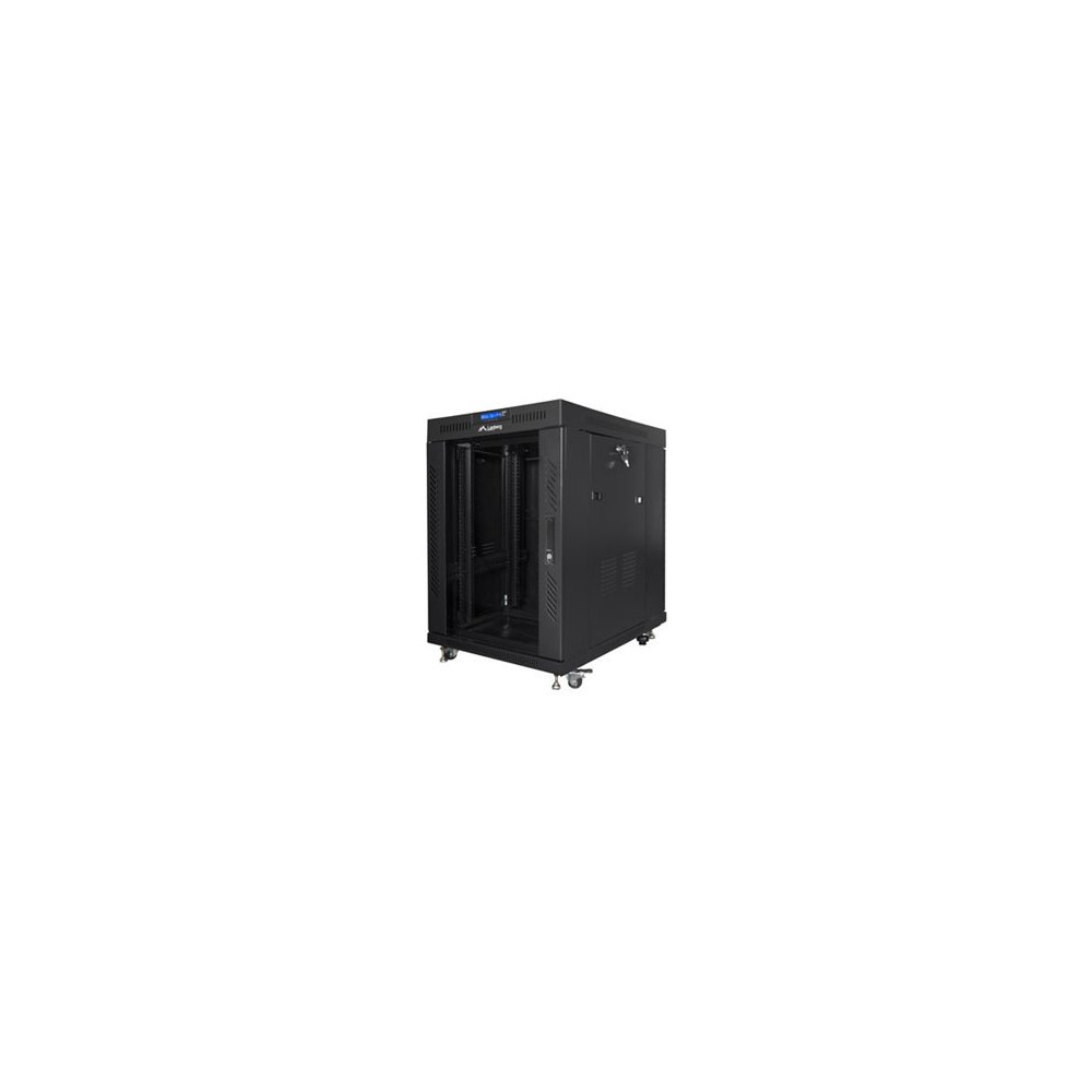 Lanberg Rack cabinet 19" free-standing 15U/800x1000 (flat pack) with glass door lCD V2, black | Lanberg