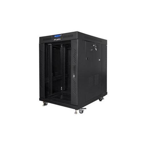 Lanberg Rack cabinet 19" free-standing 15U/800x1000 (flat pack) with glass door lCD V2, black | Lanberg