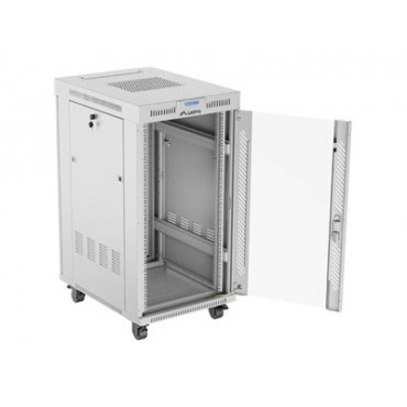 Lanberg Rack cabinet 19" free-standing 22U/600x800 (flat pack) with glass door lCD V2, grey | Lanberg
