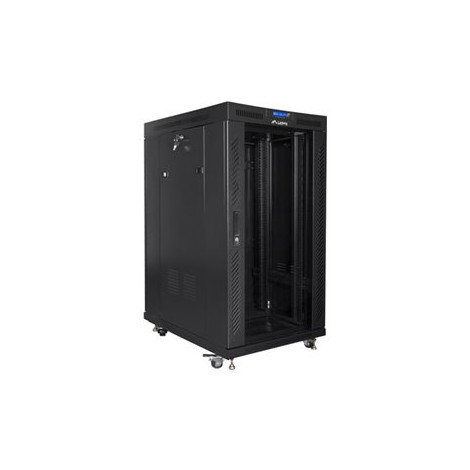 Lanberg Rack cabinet 19" free-standing 22U/800x1000 (flat pack) with glass door lCD V2, black | Lanberg