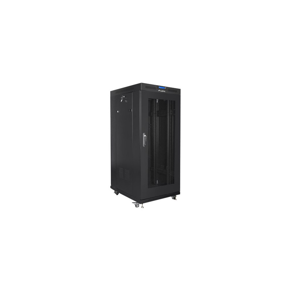 Lanberg Rack cabinet 19" free-standing 22U/800x800 (flat pack) with glass door lCD V2, black | Lanberg