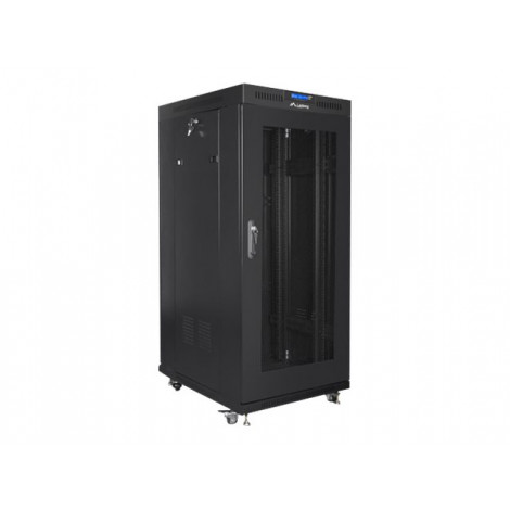 Lanberg Rack cabinet 19" free-standing 22U/800x800 (flat pack) with glass door lCD V2, black | Lanberg