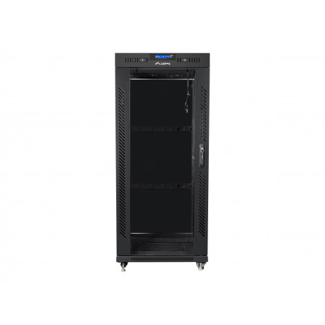 Lanberg Rack cabinet 19" free-standing 27U/600x800 (flat pack) with glass door lCD V2, black | Lanberg