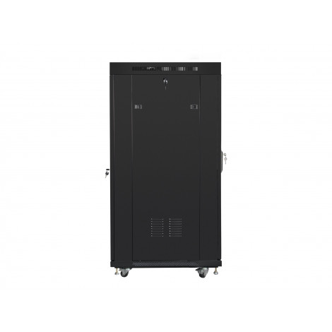 Lanberg Rack cabinet 19" free-standing 27U/600x800 (flat pack) with glass door lCD V2, black | Lanberg