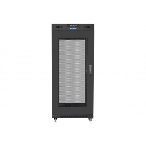 Lanberg Rack cabinet 19" free-standing 27U/600x800 (flat pack) with mesh door ICD V2, black | Lanberg