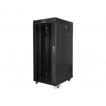 Lanberg Rack cabinet 19" free-standing 27U/800x1000 (flat pack) with glass door lCD V2, black | Lanberg