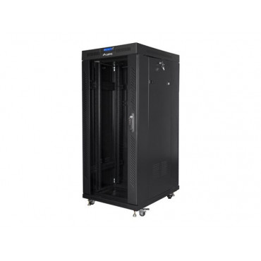 Lanberg Rack cabinet 19" free-standing 27U/800x1200 (flat pack) with glass door lCD, black | Lanberg