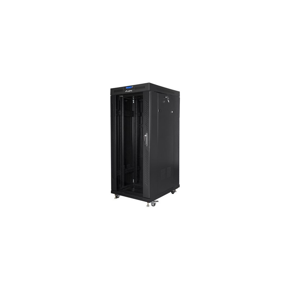 Lanberg Rack cabinet 19" free-standing 27U/800x1200 (flat pack) with glass door lCD, black | Lanberg