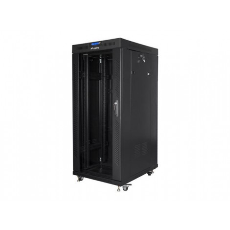 Lanberg Rack cabinet 19" free-standing 27U/800x1200 (flat pack) with glass door lCD, black | Lanberg