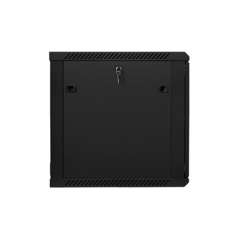 Lanberg Rack cabinet 19" wall-mount 12U/600x600 (flat pack) with glass door V2, black | Lanberg
