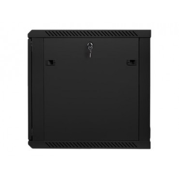 Lanberg Rack cabinet 19" wall-mount 12U/600x600 (flat pack) with glass door V2, black | Lanberg