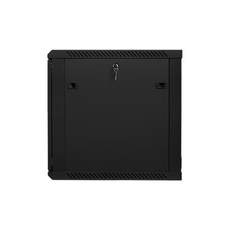 Lanberg Rack cabinet 19" wall-mount 12U/600x600 (flat pack) with glass door V2, black | Lanberg