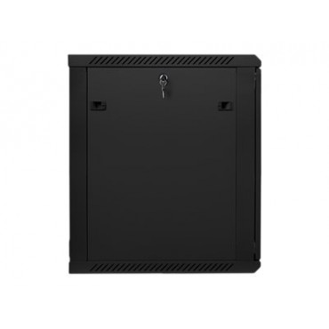 Lanberg Rack cabinet 19" wall-mount 15U/600x600 (flat pack) with glass door V2, black | Lanberg