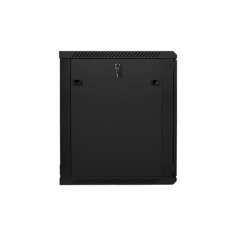 Lanberg Rack cabinet 19" wall-mount 15U/600x600 (flat pack) with glass door V2, black | Lanberg
