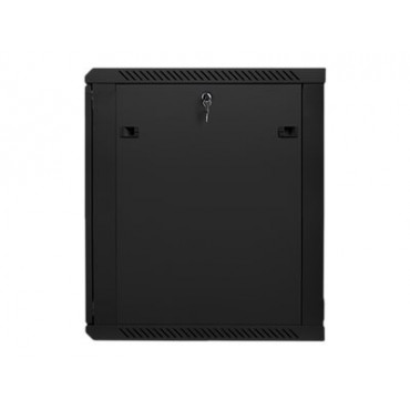 Lanberg Rack cabinet 19" wall-mount 15U/600x600 (flat pack) with glass door V2, black | Lanberg