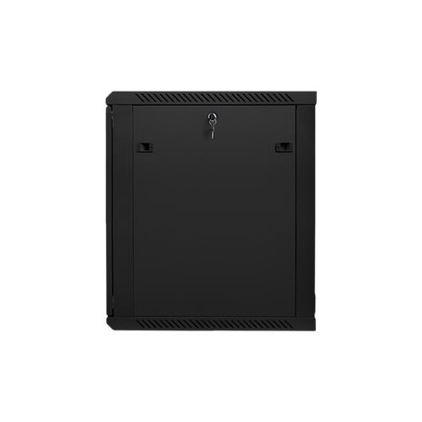 Lanberg Rack cabinet 19" wall-mount 15U/600x600 (flat pack) with glass door V2, black | Lanberg
