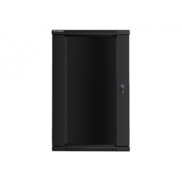 Lanberg Rack cabinet 19" wall-mount 22U/600x450 (flat pack) with glass door V2, black | Lanberg