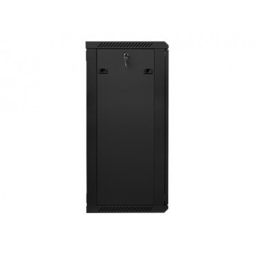 Lanberg Rack cabinet 19" wall-mount 22U/600x450 (flat pack) with glass door V2, black | Lanberg