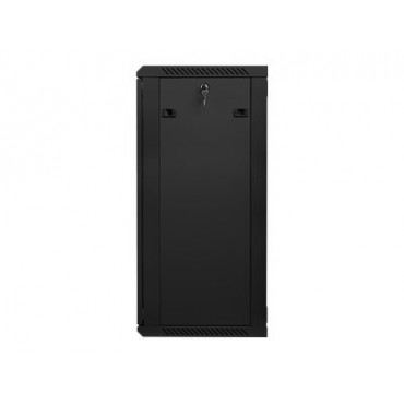 Lanberg Rack cabinet 19" wall-mount 22U/600x450 (flat pack) with glass door V2, black | Lanberg