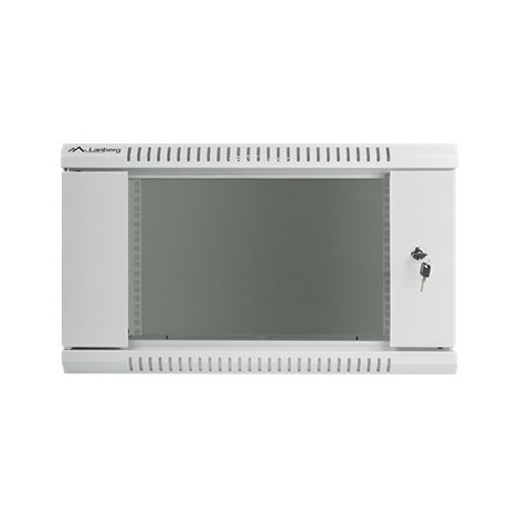 Lanberg Rack cabinet 19" wall-mount 6U/600x450 (flat pack) with glass door V2, grey | Lanberg