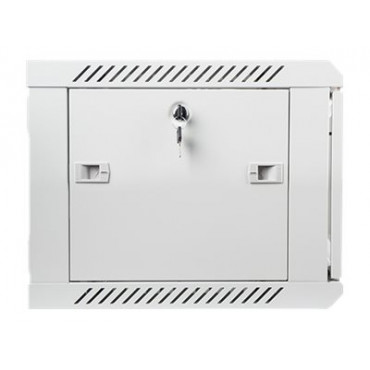 Lanberg Rack cabinet 19" wall-mount 6U/600x450 (flat pack) with glass door V2, grey | Lanberg