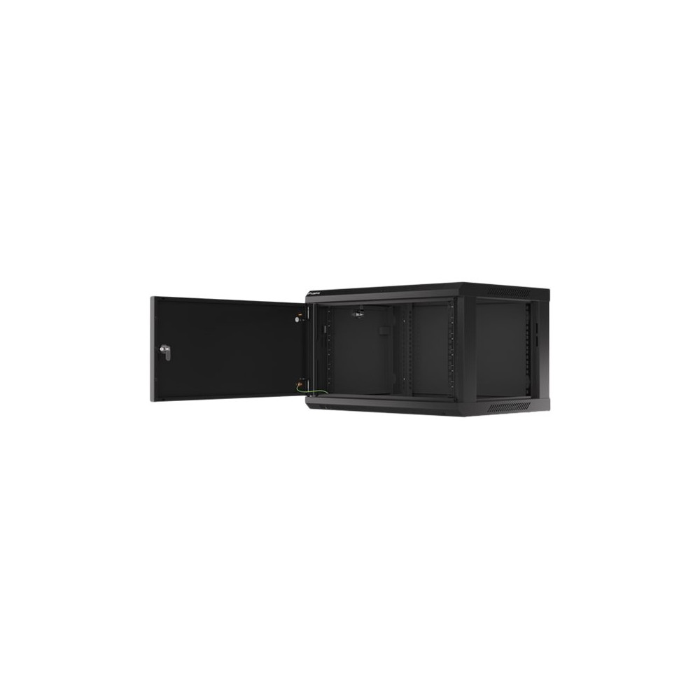 Lanberg Rack cabinet 19" wall-mount 6U/600x450 for self-assembly with metal door (flat pack), black | Lanberg